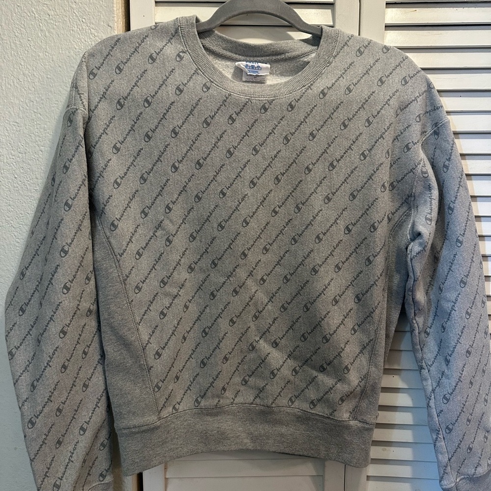 Champion Men's Crewneck Sweater in Gray